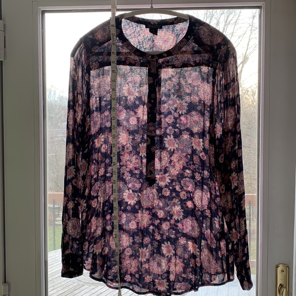 Lucky Brand Boho Floral Top Blouse Sz M - Picture 6 of 12